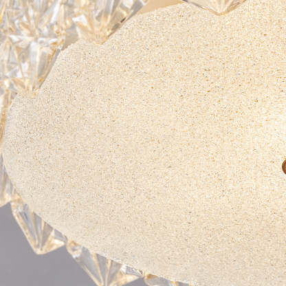 French Iron Glass Round Semi-Flush Ceiling Light - 5L