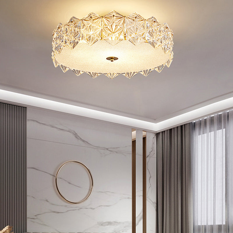 French round semi-flush semi-flush mount light in iron — 5-Light / 220V-240V (UK/AU)