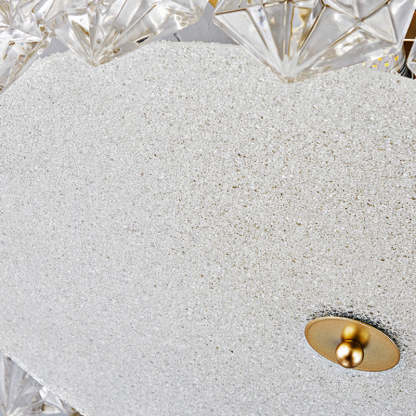 French Iron Glass Round Semi-Flush Ceiling Light - 5L