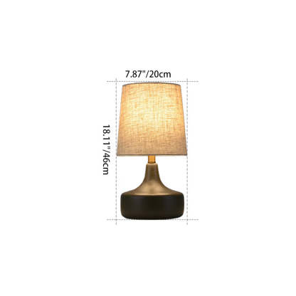 Scandinavian Brass Ceramic Fabric Tapered Table Lamp