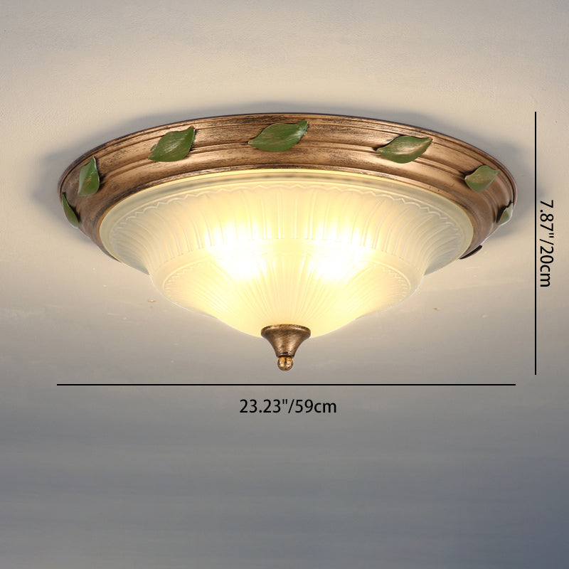 European Iron Glass Cone 3/4/5-Light Flush Mount