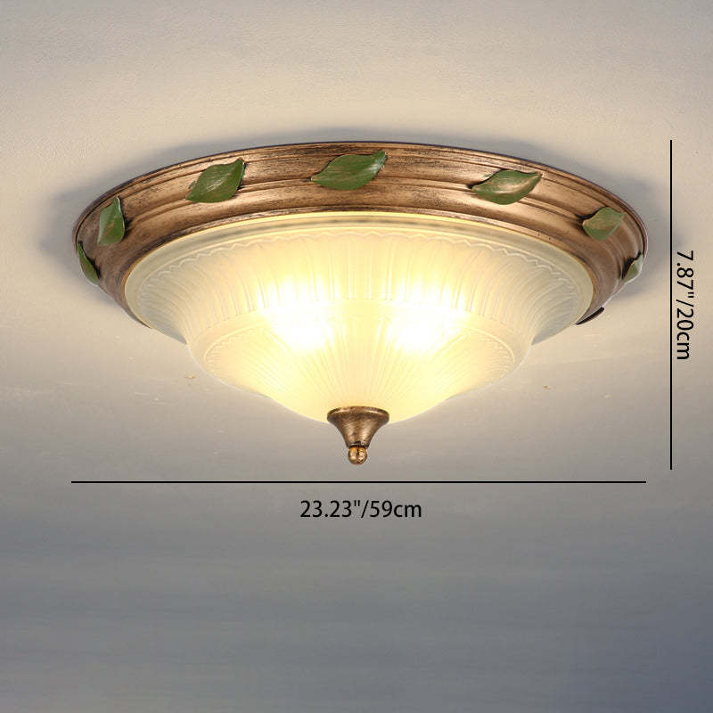 European Iron Glass Cone 3/4/5-Light Flush Mount