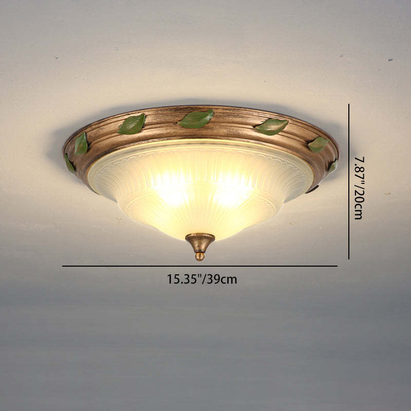 European Iron Glass Cone 3/4/5-Light Flush Mount