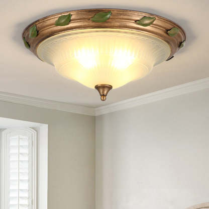 European Iron Glass Cone 3/4/5-Light Flush Mount