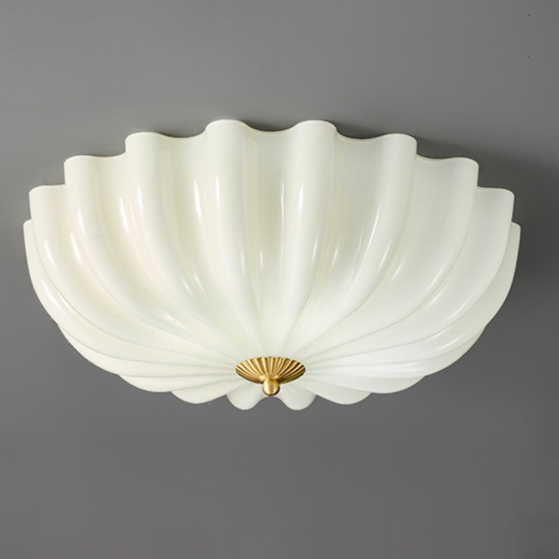 Nordic Brass Glass Petal 3/4-Light Flush Mount