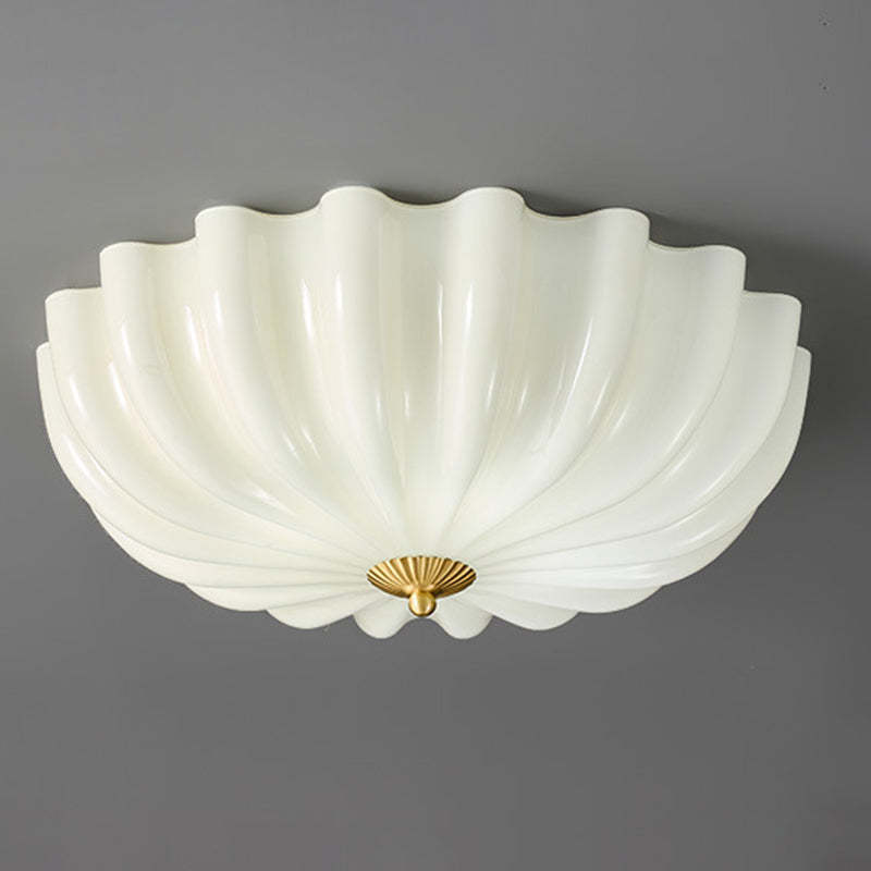 Nordic Brass Glass Petal 3/4-Light Flush Mount