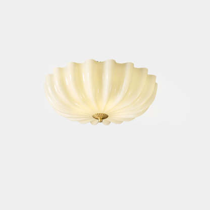 Nordic Brass Glass Petal 3/4-Light Flush Mount