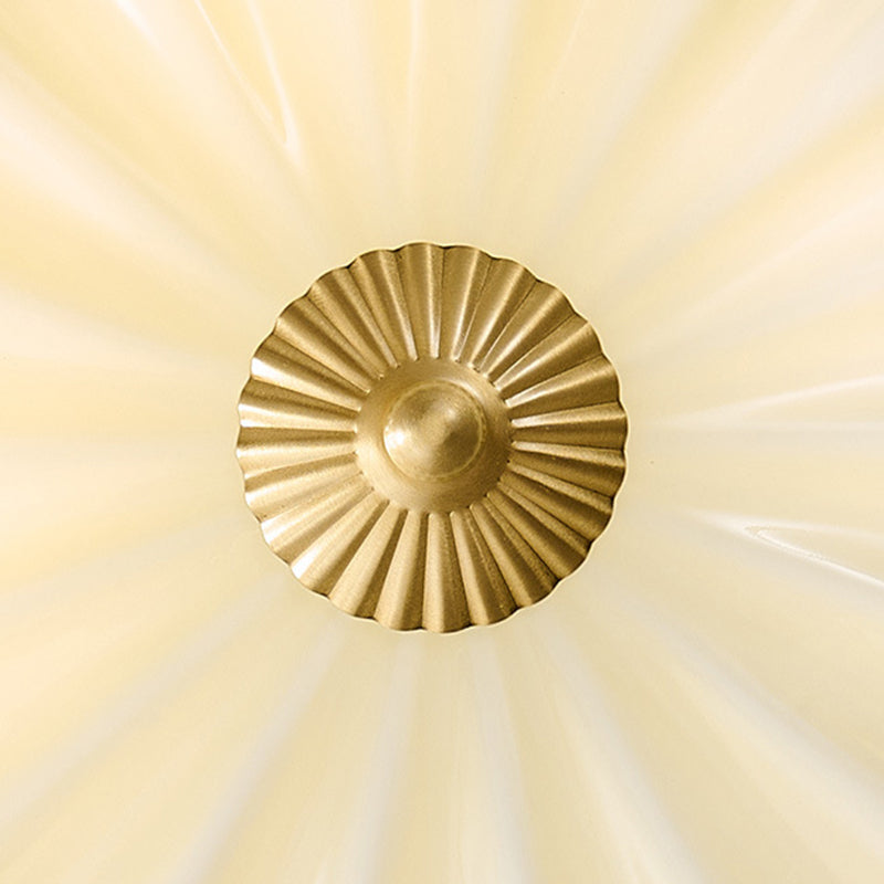 Nordic Brass Glass Petal 3/4-Light Flush Mount