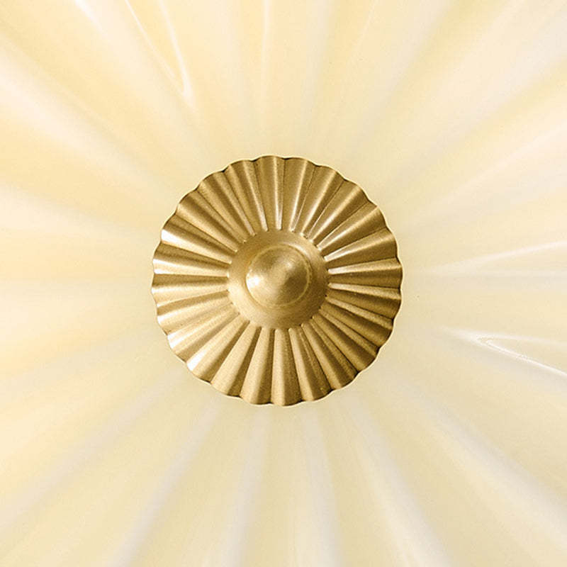 Nordic Brass Glass Petal 3/4-Light Flush Mount