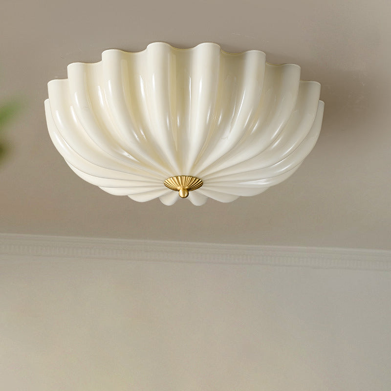 Nordic Brass Glass Petal 3/4-Light Flush Mount