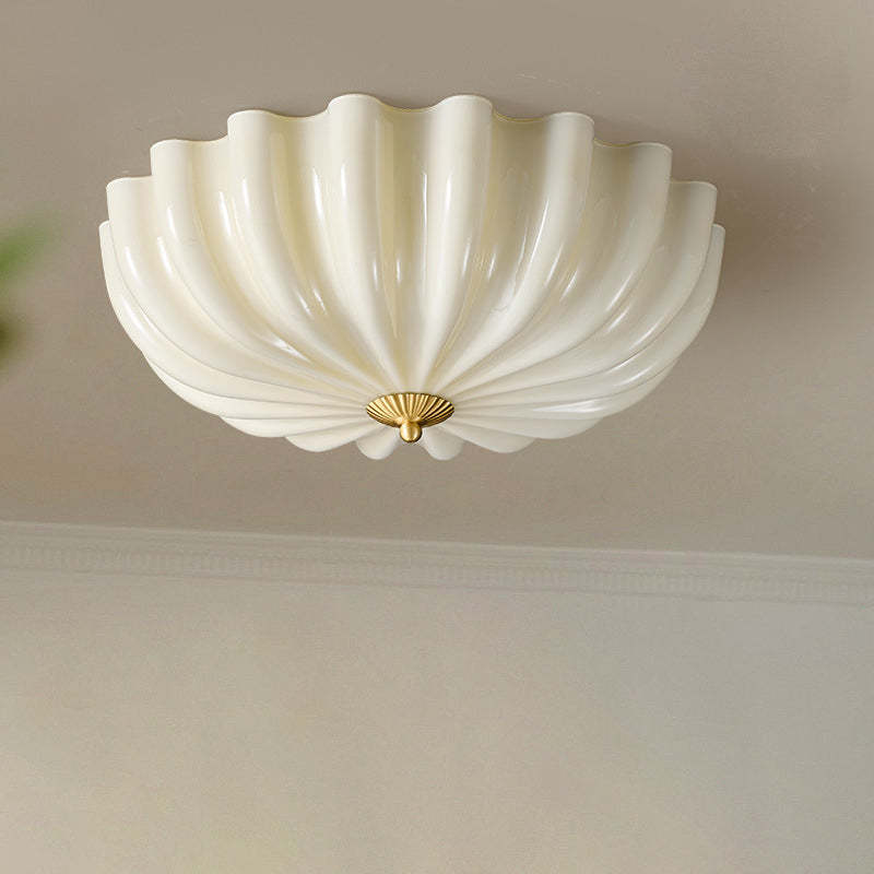 Nordic Brass Glass Petal 3/4-Light Flush Mount