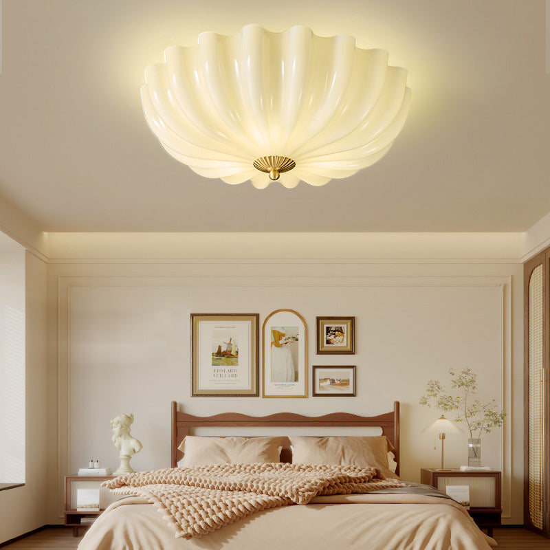 Nordic Brass Glass Petal 3/4-Light Flush Mount