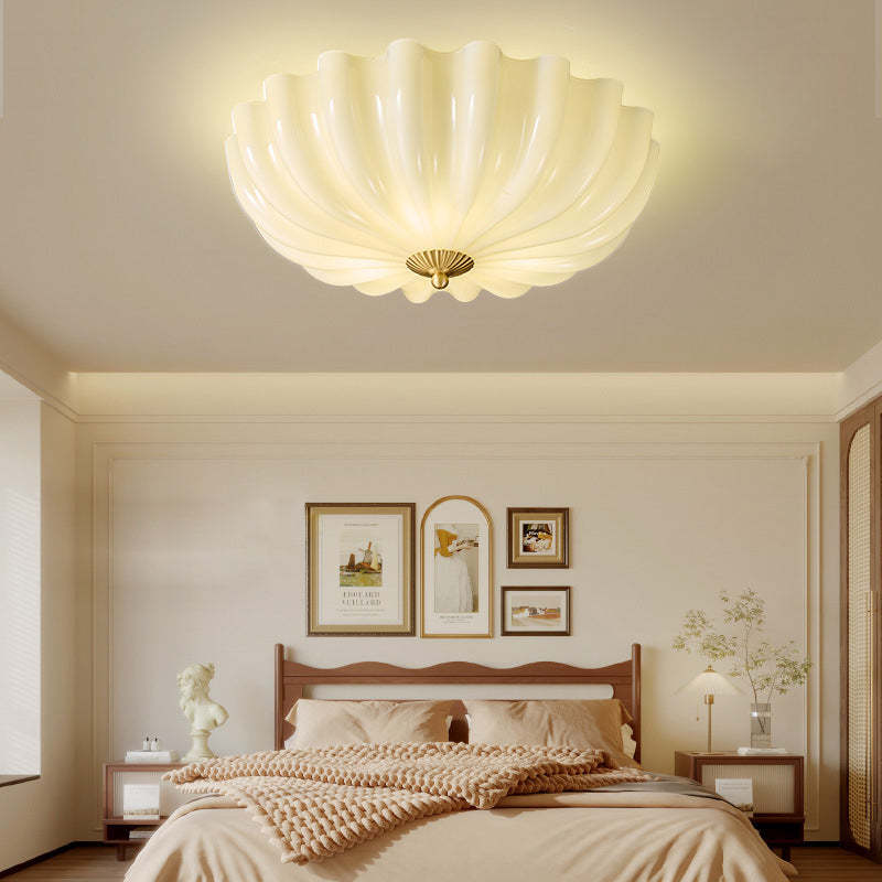 Nordic Brass Glass Petal 3/4-Light Flush Mount