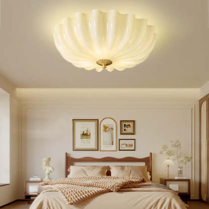 Nordic Brass Glass Petal 3/4-Light Flush Mount