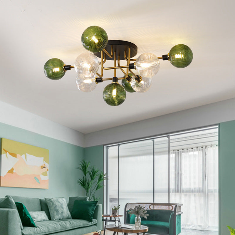 Scandinavian Iron Spherical Ceiling Light