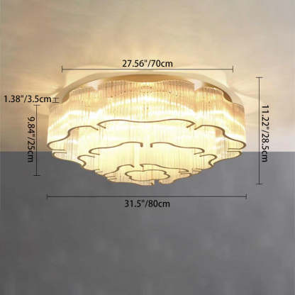 Contemporary Glass Round 7/11-Light Semi-Flush Ceiling Light