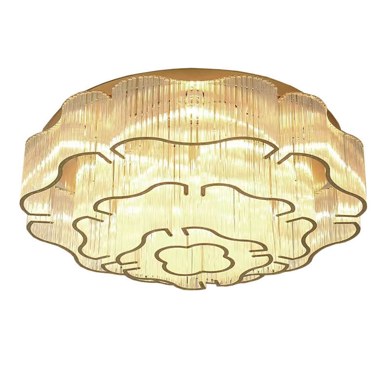 Contemporary Glass Round 7/11-Light Semi-Flush Ceiling Light