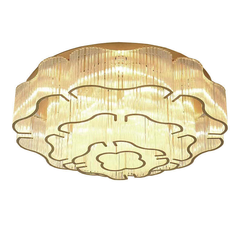 Contemporary Glass Round 7/11-Light Semi-Flush Ceiling Light