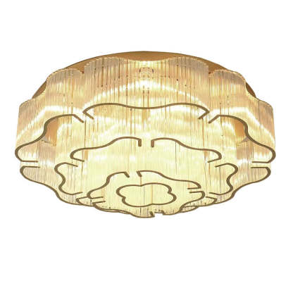 Contemporary Glass Round 7/11-Light Semi-Flush Ceiling Light