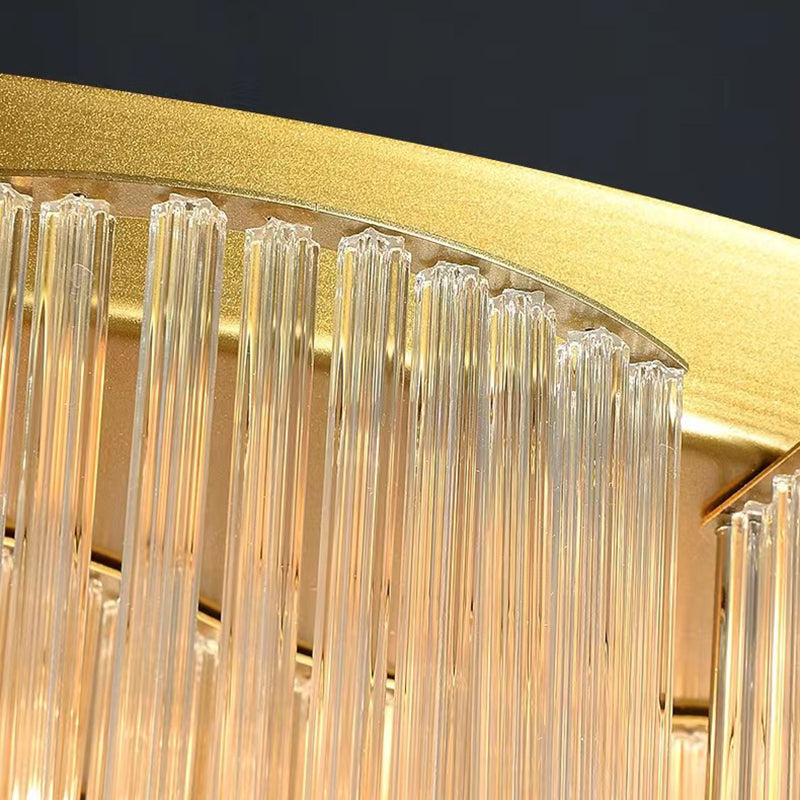 Contemporary Glass Round 7/11-Light Semi-Flush Ceiling Light