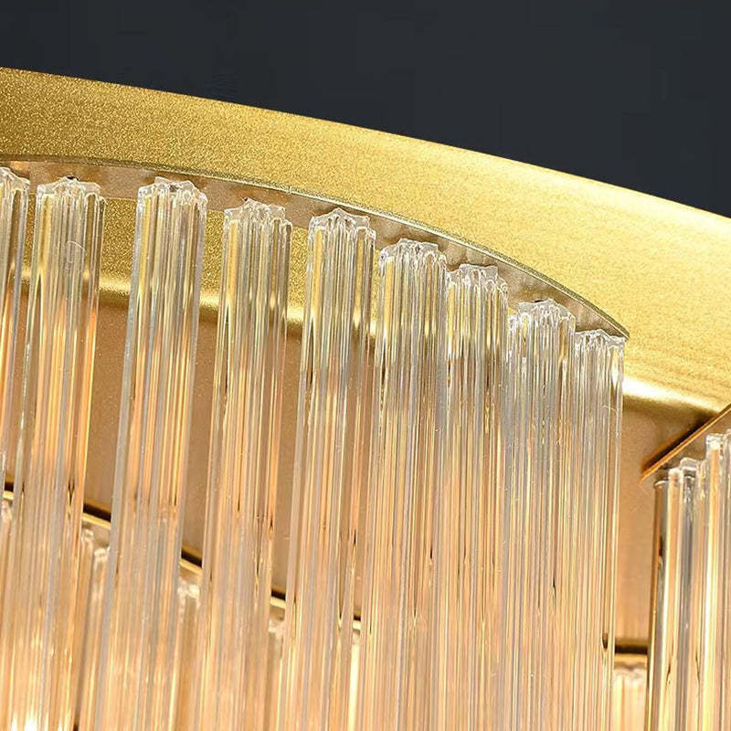 Contemporary Glass Round 7/11-Light Semi-Flush Ceiling Light