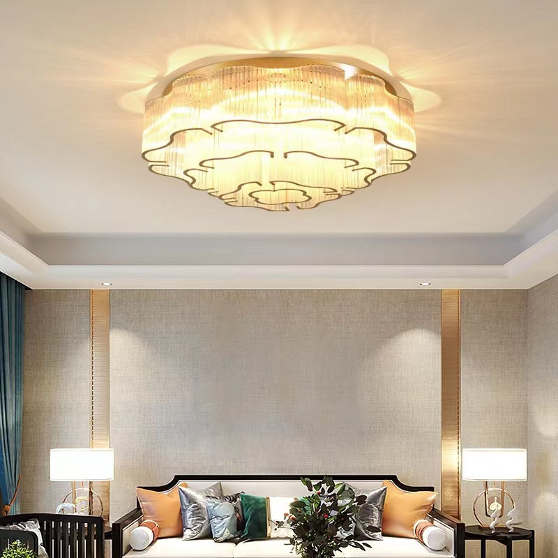 Contemporary Glass Round 7/11-Light Semi-Flush Ceiling Light — 220V-240V For UK/AU