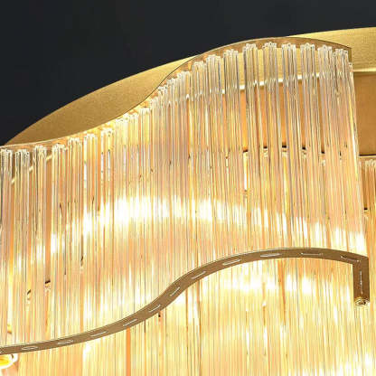 Contemporary Glass Round 7/11-Light Semi-Flush Ceiling Light