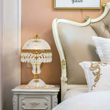 Traditional Brass Crystal Jellyfish Table Lamp