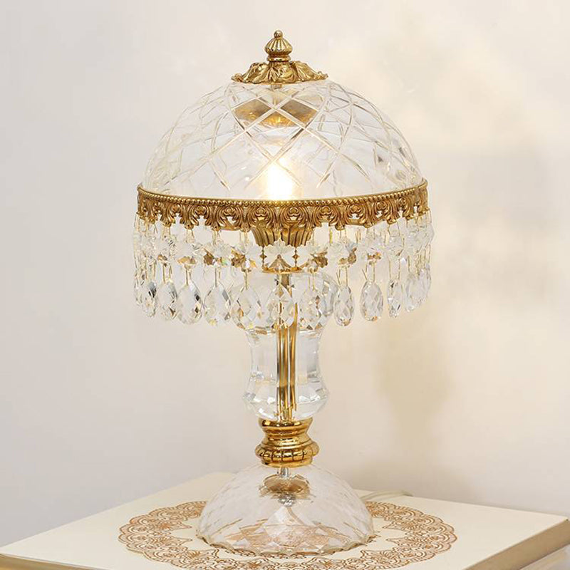 Traditional Brass Crystal Jellyfish Table Lamp