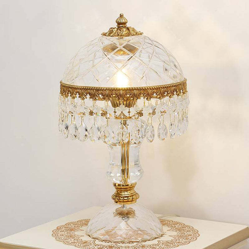 Traditional Brass Crystal Jellyfish Table Lamp