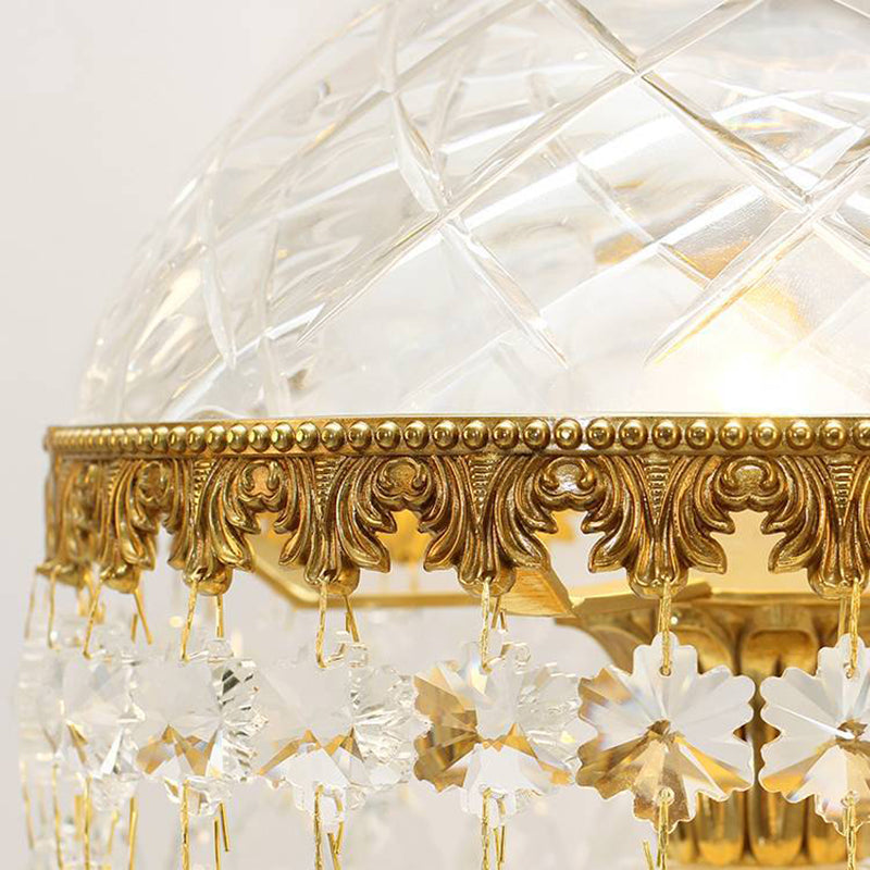 Traditional Brass Crystal Jellyfish Table Lamp