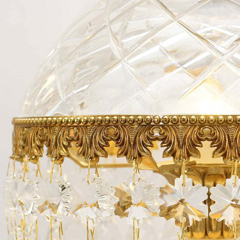 Traditional Brass Crystal Jellyfish Table Lamp