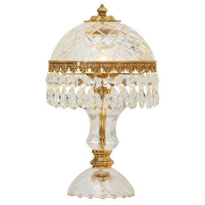 Traditional Brass Crystal Jellyfish Table Lamp