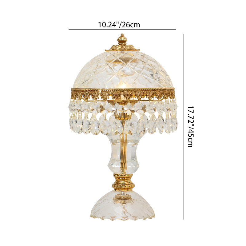 Traditional Brass Crystal Jellyfish Table Lamp