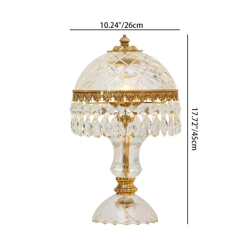 Traditional Brass Crystal Jellyfish Table Lamp