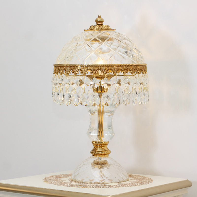 Traditional Brass Crystal Jellyfish Table Lamp