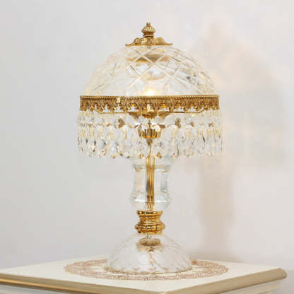 Traditional Brass Crystal Jellyfish Table Lamp