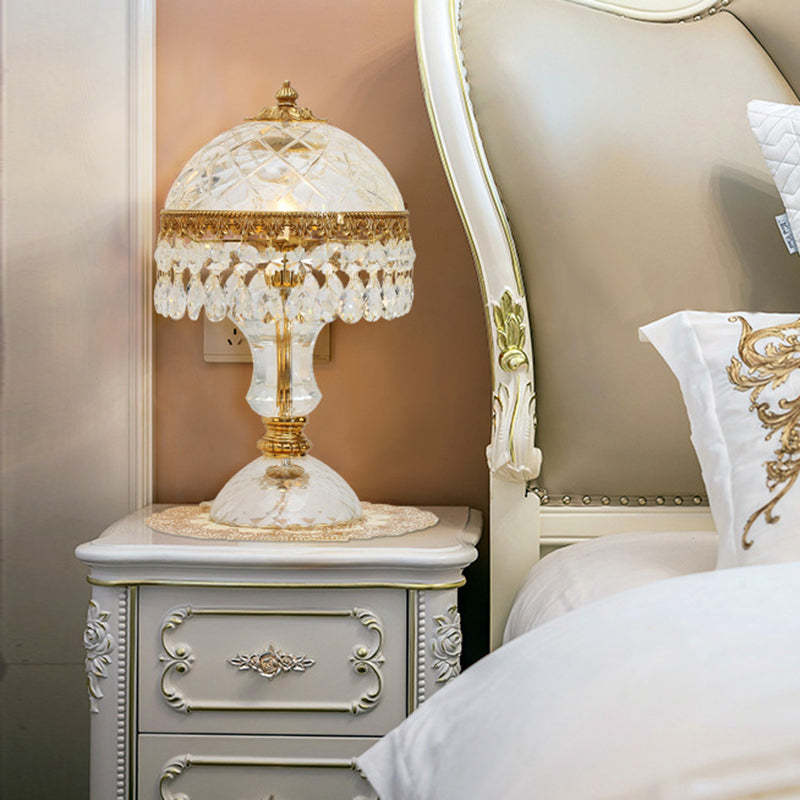Traditional Brass Crystal Jellyfish Table Lamp — 110V-120V For US/CA