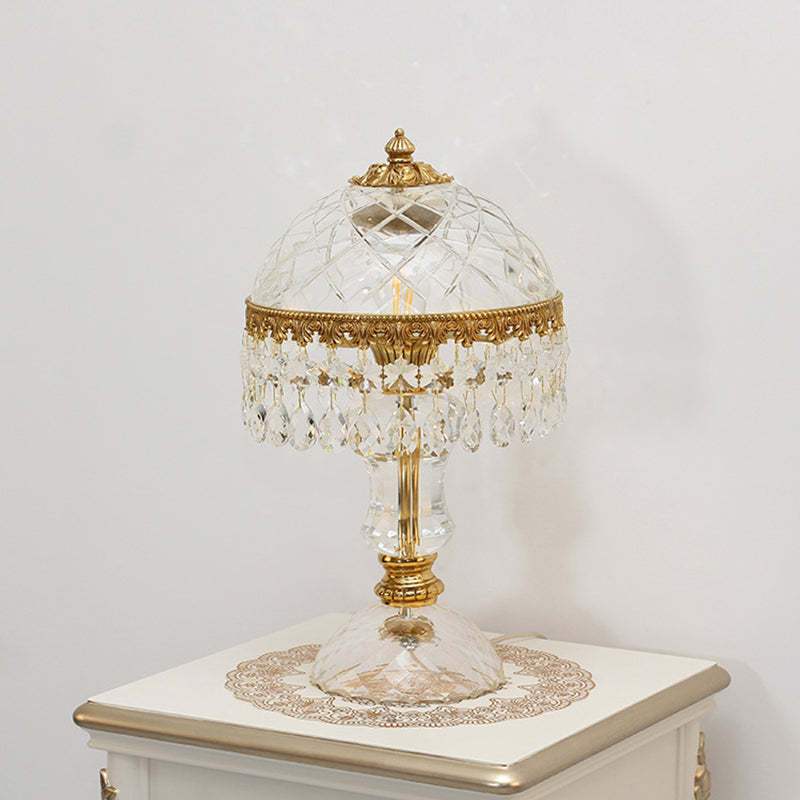 Traditional Brass Crystal Jellyfish Table Lamp
