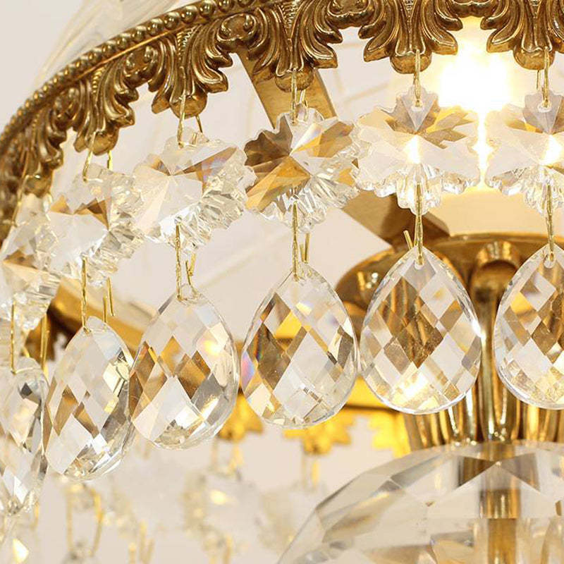 Traditional Brass Crystal Jellyfish Table Lamp