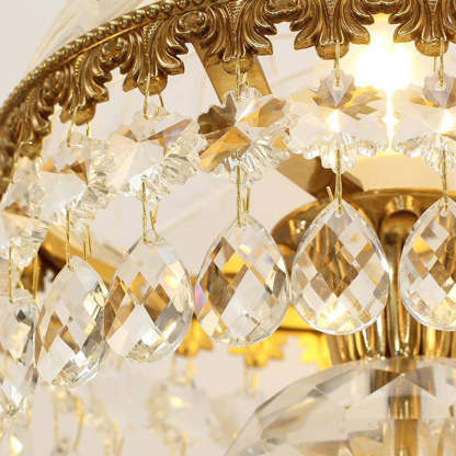 Traditional Brass Crystal Jellyfish Table Lamp