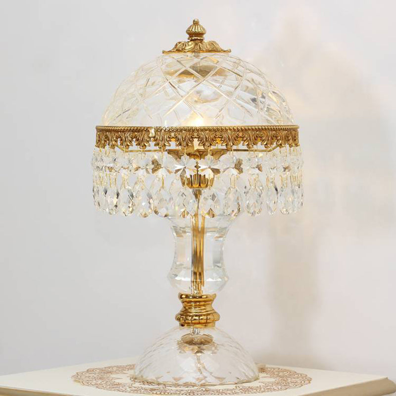 Traditional Brass Crystal Jellyfish Table Lamp