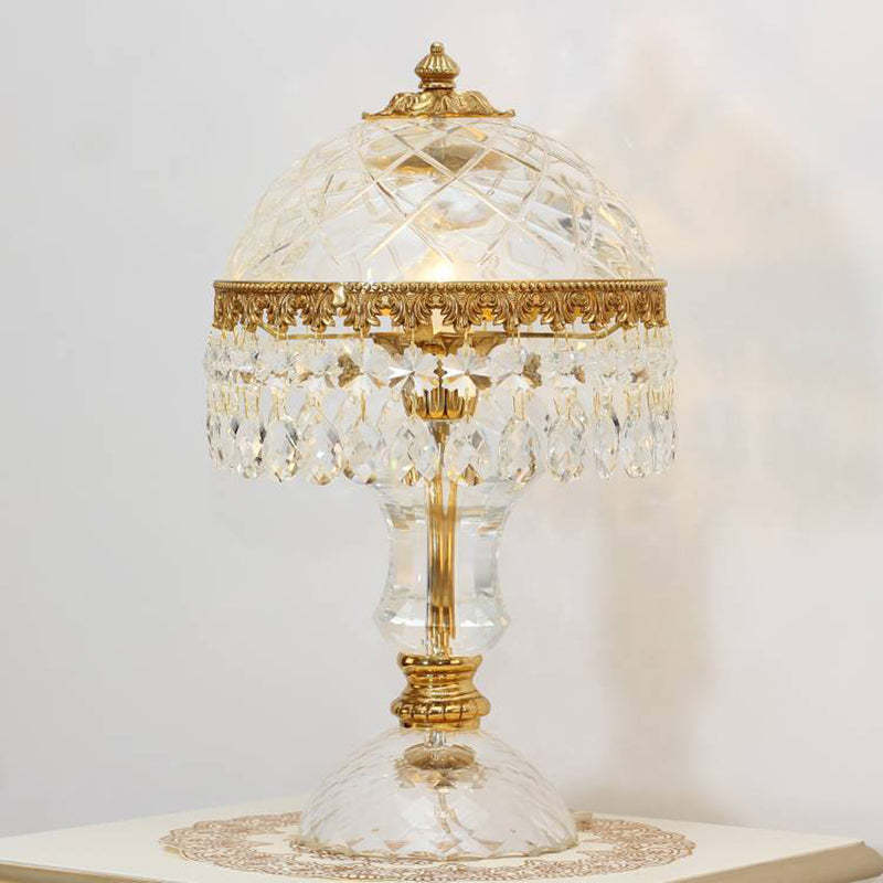 Traditional Brass Crystal Jellyfish Table Lamp
