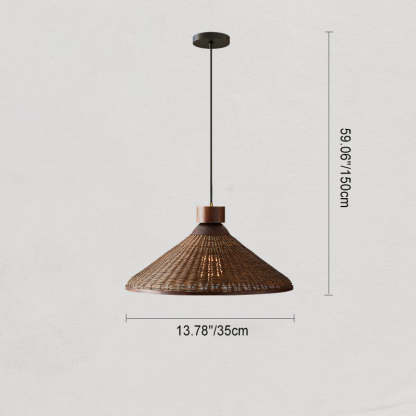 Chinese Drum Rattan Iron Pendant Light — B / 220V-240V For UK/AU