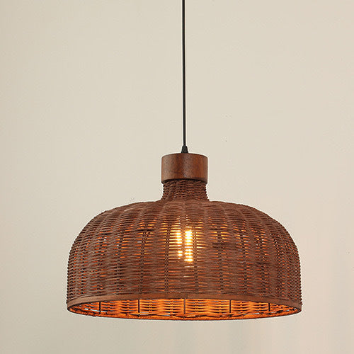 Chinese Drum Rattan Iron Pendant Light