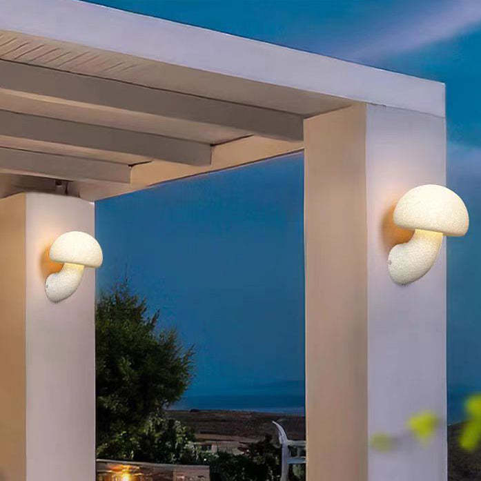 Contemporary Mushroom Resin LED Outdoor Wall Sconce