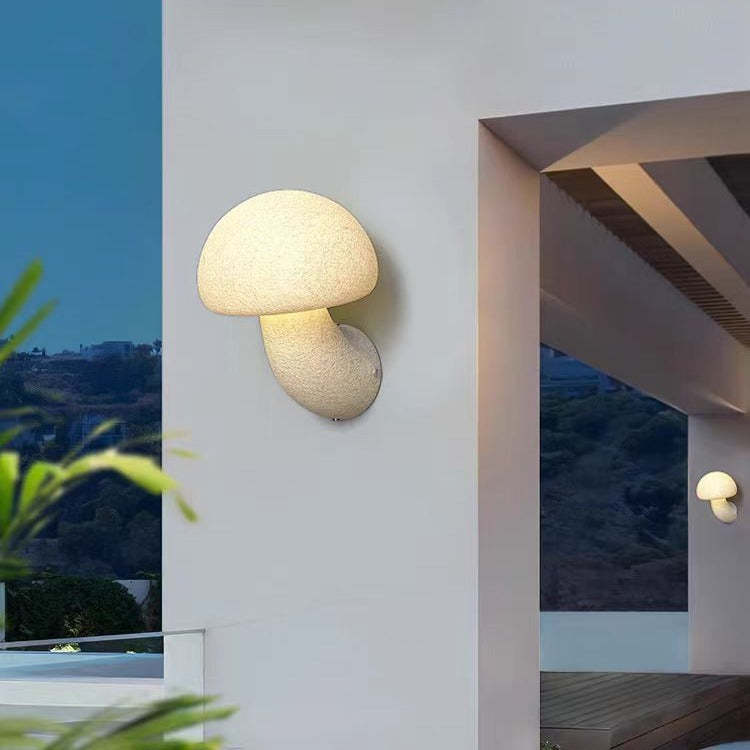 Contemporary Mushroom Resin LED Outdoor Wall Sconce