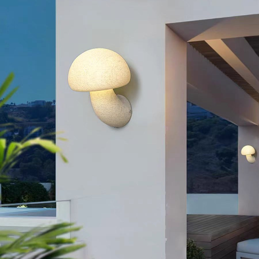 Contemporary Mushroom Resin LED Outdoor Wall Sconce