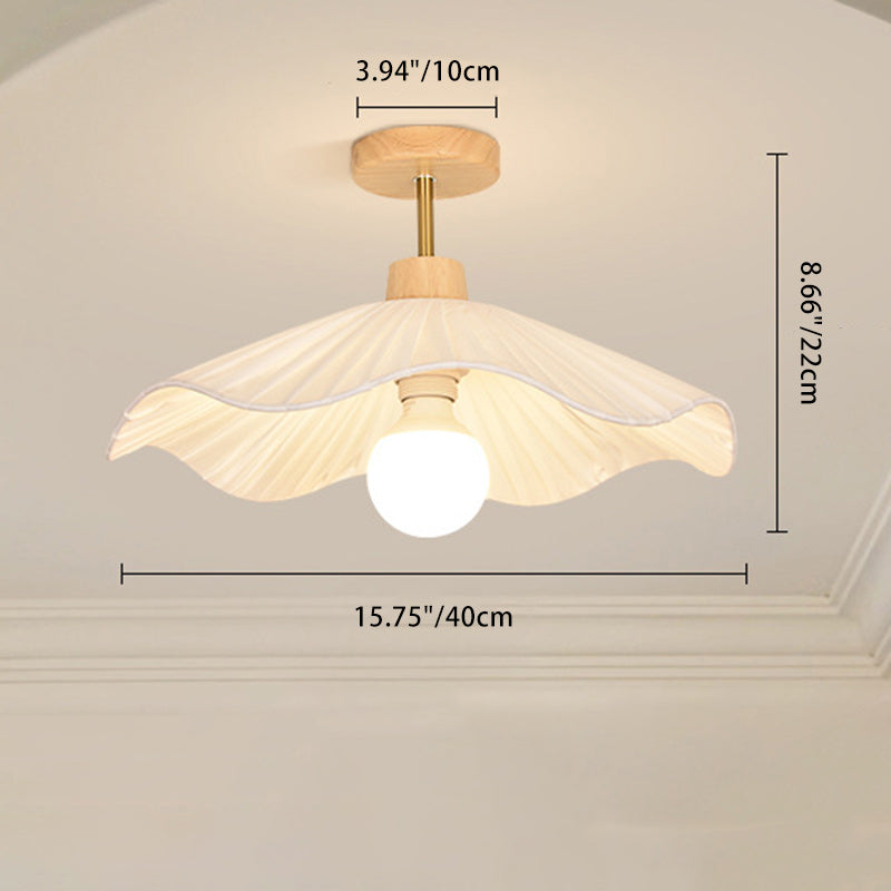 Contemporary Coastal Wood Wave Ceiling Light