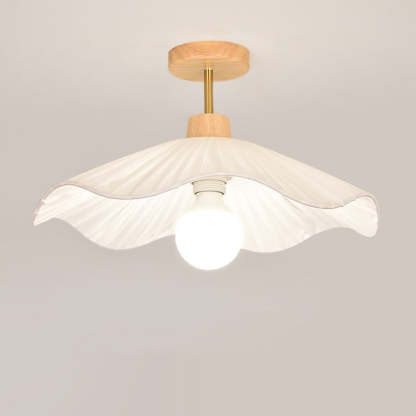 Contemporary Coastal Wood Wave Ceiling Light